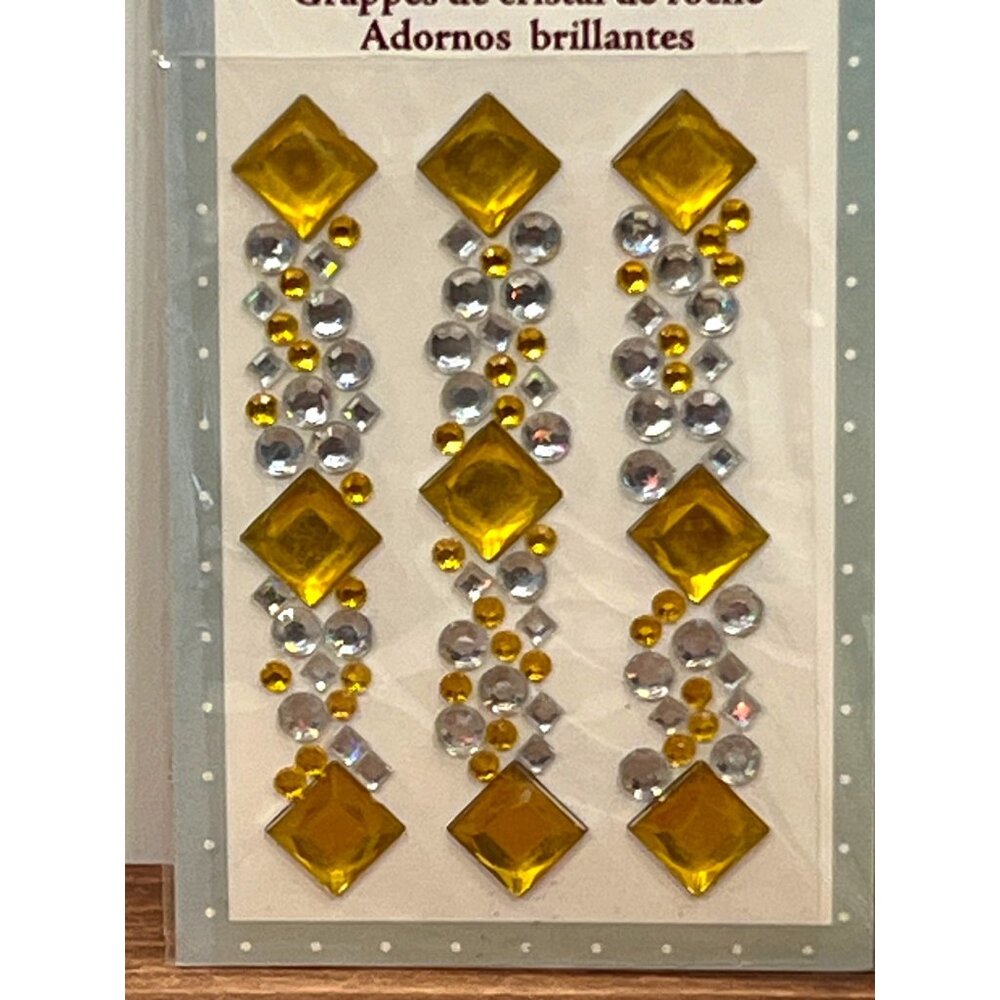 Studio 18 Rhinestone Clusters Self-Adhesive Yellow & Clear Embellishments 3 pc